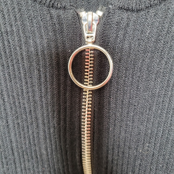VENUS Full Zip Ribbed Black Cardigan Size XL - Picture 3 of 7